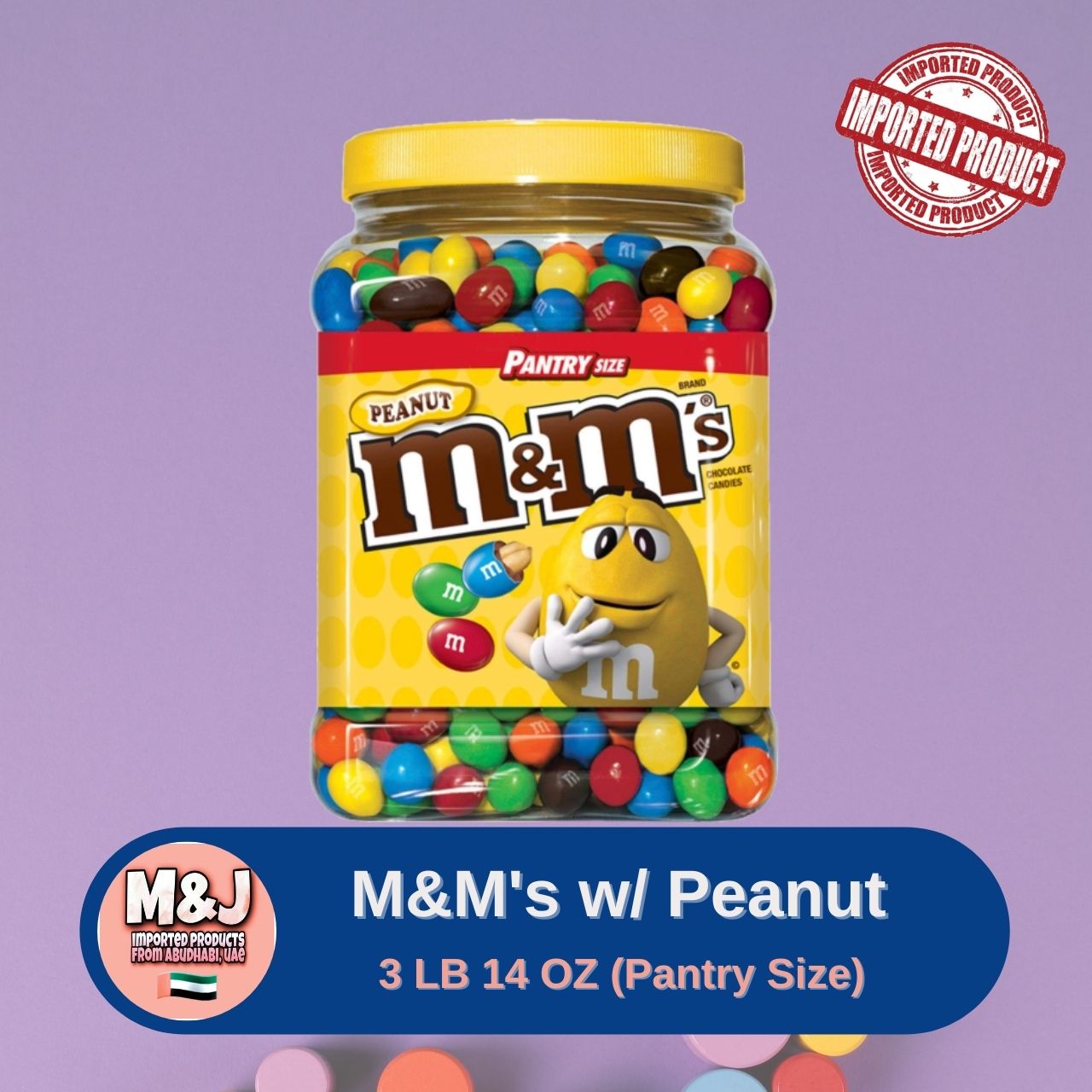 M&M Milk PEANUT Milk Chocolate Pantry Size Jar 62oz