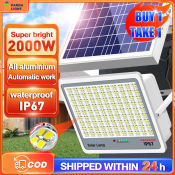 Solar Flood Light Outdoor LED Waterproof Spotlight with Remote Control