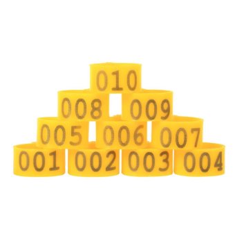 100PCS/Bag 16MM 001-100 Numbered Plastic Poultry Chickens DucksGoose Leg Bands Rings(Yellow) - Intl June 2018 - 2 100PCS/Bag 16MM 001-100 Numbered Plastic Poultry Chickens DucksGoose Leg Bands Rings(Yellow) - intl - 2