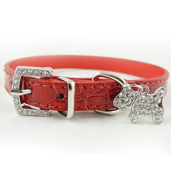 1PCS PU Leather Pet Accessories Dog Collar Perro Led Red Crystal Pendant Collar Puppy Collar Cat Pet Buckle Dogs Neck Strap - Intl July 2018 - 3 1PCS PU Leather Pet Accessories Dog Collar Perro Led Red Crystal Pendant Collar Puppy Collar Cat Pet Buckle Dogs Neck Strap - intl - 3