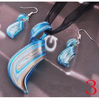 2017 Fashion Glass Pendant Necklace Earrings Set Womens Twisty Lampwork Glass Earring Sets - Intl June 2018 - 3 2017 Fashion Glass Pendant Necklace Earrings Set Womens Twisty Lampwork Glass Earring Sets - intl - 3