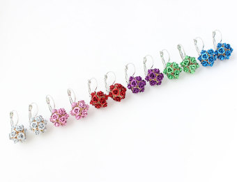 2pcs Flower Stereoscopic Rose Earrings Red July 2018 - 3 2pcs Flower Stereoscopic Rose earrings red - 3