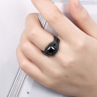 2pcs In 1 Set Cubic Zircon Rings Sets For Men Women Couples(Black) - Intl June 2018 - 3 2pcs in 1 Set Cubic Zircon Rings Sets For Men Women Couples(Black) - intl - 3