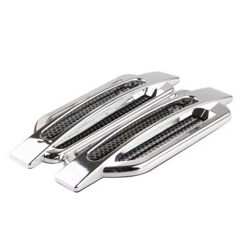 2Pcs Universal Silver Car Air Flow Vent Fender Decorative Cover Sticker June 2018 - 2 2Pcs Universal Silver Car Air Flow Vent Fender Decorative Cover Sticker - 2