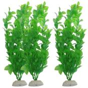 3 Pcs Green Plastic Aquarium Plants - Int'l