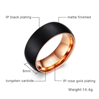 8MM Matte Finished Rose Gold Black Tungsten Carbide Wedding Ringsfor Men - Intl June 2018 - 5 8MM Matte Finished Rose Gold Black Tungsten Carbide Wedding Ringsfor Men - intl - 5