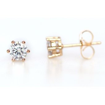 Athena & Co 22k Gold Plated Diamond Stud Earrings June 2018 - 2 Athena & Co 22k Gold Plated Diamond Stud Earrings - 2