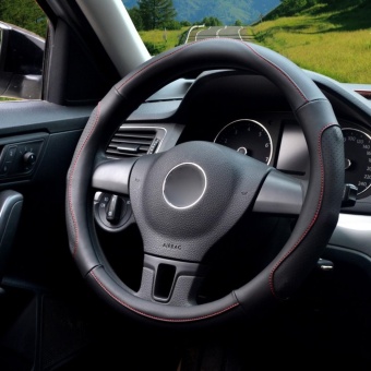 Auto Steering Wheel Covers,Diameter 15 Inch,PU Leather,for Full Seasons,black-Size M-intl July 2018 - 2 Auto Steering Wheel Covers,Diameter 15 inch,PU Leather,for Full Seasons,black-Size M-intl - 2