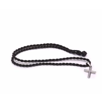 Black Twisted Rope Necklace With Cross Pendant June 2018 - 3 Black Twisted Rope Necklace with Cross Pendant - 3