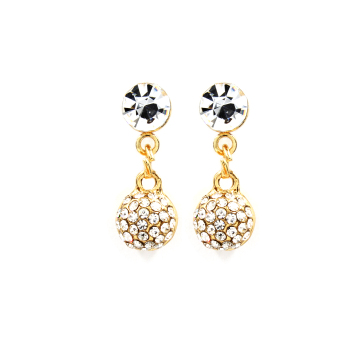 Bling Bling Round Earrings And Necklace Jewelry Set (Gold) June 2018 - 2 Bling Bling Round Earrings and Necklace Jewelry Set (Gold) - 2