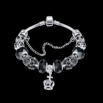 Candy Online Europe Trendy Silver Pandora Charm Bracelet Crystal Bracelet PDRH045 (Black) June 2018 - 2 Candy Online Europe Trendy Silver Pandora Charm Bracelet Crystal Bracelet PDRH045 (Black) - 2