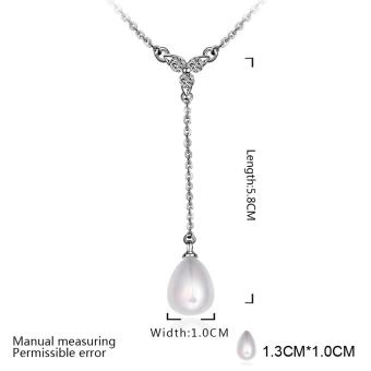 Candy Online Fashion Women's Platinum Water Droplets Pearls Pendant Necklace Jewelry LKNPLN010 June 2018 - 3 Candy Online Fashion Women's Platinum Water Droplets Pearls Pendant Necklace Jewelry LKNPLN010 - 3