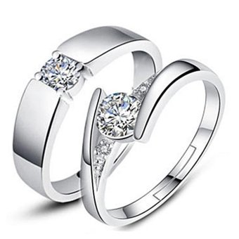 Couple Rings Jewellry 925 Silver Adjustable Lovers Ring Jewelry E016 - Intl June 2018 - 4 Couple Rings Jewellry 925 Silver Adjustable Lovers Ring Jewelry E016 - intl - 4