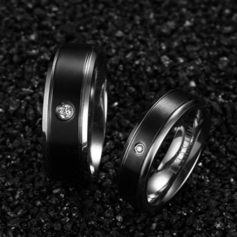 Couple Rings Titanium Steel Ring Wedding Band Black (Price Is For A Ring) - Intl June 2018 - 4 Couple Rings Titanium Steel Ring Wedding Band Black (Price is for a ring) - Intl - 4