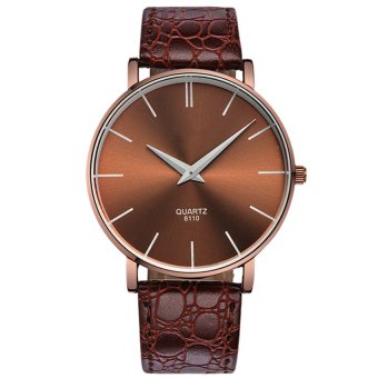 Couple Ultrathin Brown Leather Strap Watch 6110 June 2018 - 3 Couple Ultrathin Brown Leather Strap Watch 6110 - 3