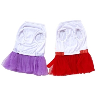 Cute Heart Pattern Pet Bubble Skirt, Size: S, Back Length: 20cm,Chest: 32cm(Purple) - Intl June 2018 - 3 Cute Heart Pattern Pet Bubble Skirt, Size: S, Back Length: 20cm,Chest: 32cm(Purple) - intl - 3