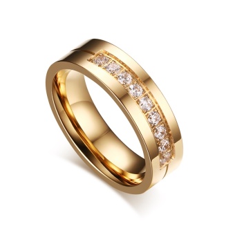 Fashion Couple Rings Gold Plated Ring For Women Man Cubic ZirconiaCZ Diamond Wedding Band Stainless Steel Romantic Jewelry - Intl June 2018 - 5 Fashion Couple Rings Gold Plated Ring for Women Man Cubic ZirconiaCZ Diamond Wedding Band Stainless Steel Romantic Jewelry - intl - 5