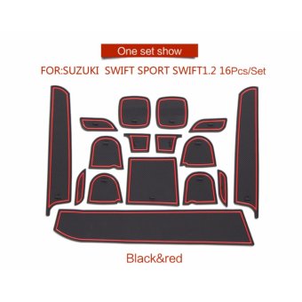 Gate Slot Pad For SUZUKI Swift SPORT Swift 1.2 Accessories,3DRubber Car Mat 16pcs RED - Intl June 2018 - 4 Gate slot pad For SUZUKI swift SPORT swift 1.2 Accessories,3DRubber Car Mat 16pcs RED - intl - 4