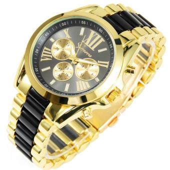 Geneva Three Eyes Strip Women's Two-Tone Stainless Steel StrapWatch 179 (Gold/Black) Set Of 3 April 2018 - 3 Geneva Three Eyes Strip Women's Two-Tone Stainless Steel StrapWatch 179 (Gold/Black) Set Of 3 - 3