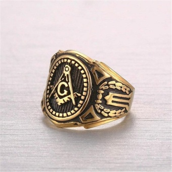 Gold Plated Vintage Freemason Symbol Masonic Ring For Men And Women- Intl July 2018 - 3 Gold Plated Vintage Freemason Symbol Masonic Ring for Men and Women- intl - 3