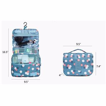 Hanging Toiletry Cosmetic Pouch Travel Bag Organizer (Navy Polka Dot) June 2018 - 2 Hanging Toiletry Cosmetic Pouch Travel Bag Organizer (Navy Polka Dot) - 2