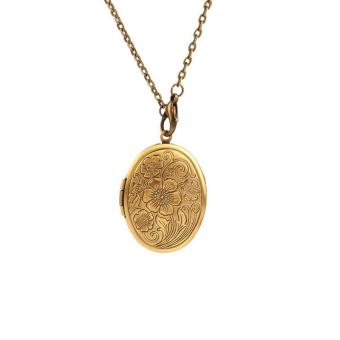 High Quality Store New Bronze Flower Pattern Photo Frame LocketPendant (Gold) June 2018 - 2 High Quality Store New Bronze Flower Pattern Photo Frame LocketPendant (Gold) - 2