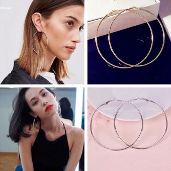 HYX HOT SALE!!!Women Metal Big Circle Smooth Large Round Ring Hoop Earrings - Intl June 2018 - 2 HYX HOT SALE!!!Women Metal Big Circle Smooth Large Round Ring Hoop Earrings - intl - 2