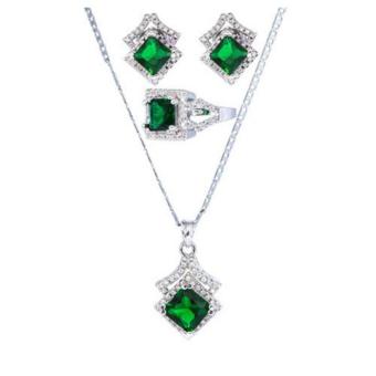Jewelmine Arrow Emerald Cubic Zircon Jewelry Set ( White Gold) June 2018 - 2 Jewelmine Arrow Emerald Cubic Zircon Jewelry Set ( white gold) - 2