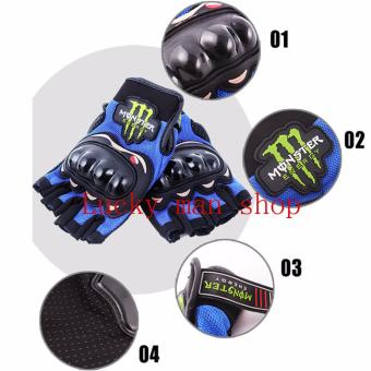 Lazada And USA Best Selling Colour BLUE Fingerless Motorcycle Gloves Half Finger Guantes Motorcross Bicycle Riding Racing Cycling Sport Gears Breathable Luvas (Black) With Motorcycle Handlebar Sleeve May 2018 - 3 lazada and USA best selling colour BLUE Fingerless Motorcycle Gloves Half Finger Guantes Motorcross Bicycle Riding Racing Cycling Sport Gears Breathable Luvas (Black) With Motorcycle handlebar sleeve - 3