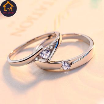 LOVE&HOME JZ-01 Zircon Diamond Lover Couple Rings (Silver) June 2018 - 4 LOVE&HOME JZ-01 Zircon Diamond Lover Couple Rings (Silver) - 4