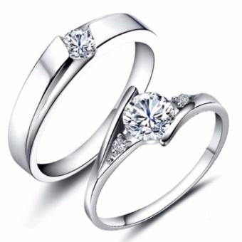 LOVE&HOME JZ-01 Zircon Diamond Lover Couple Rings (Silver) June 2018 - 5 LOVE&HOME JZ-01 Zircon Diamond Lover Couple Rings (Silver) - 5
