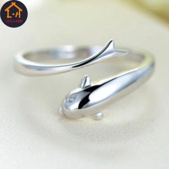 LOVE&HOME Silver Forever Dolphin Opening Adjustable Rings June 2018 - 2 LOVE&HOME Silver Forever Dolphin Opening Adjustable Rings - 2