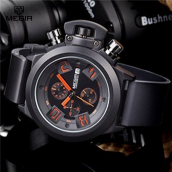MEGIR 2002 Men Calendar Rubber Sport Quartz Watch Black - Intl June 2018 - 4 MEGIR 2002 Men Calendar Rubber Sport Quartz Watch Black - intl - 4