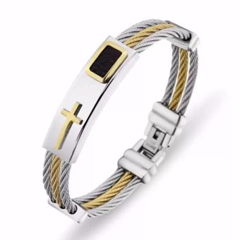 Men's Bracelet 3Rows Wire Chain Bracelets Bangles Fashion PunkStainless Steel Cross Bracelet Men Christian Men Jewelry June 2018 - 5 Men's Bracelet 3Rows Wire Chain Bracelets Bangles Fashion PunkStainless Steel Cross Bracelet Men Christian Men Jewelry - 5