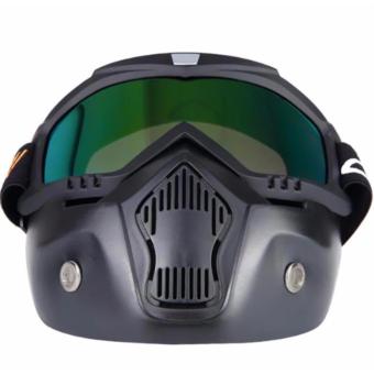 Motocross Motorbike Motor Open Face Detachable Goggle HelmetsVintage Glasses (Black) May 2018 - 2 Motocross Motorbike Motor Open Face Detachable Goggle HelmetsVintage Glasses (Black) - 2
