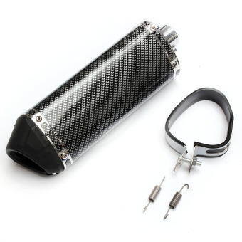 Motorcycle Exhaust Muffler W/ Movable Silencer Carbon Fiber Color Scooter Metal June 2018 - 2 Motorcycle Exhaust Muffler w/ Movable Silencer Carbon Fiber Color Scooter Metal - 2