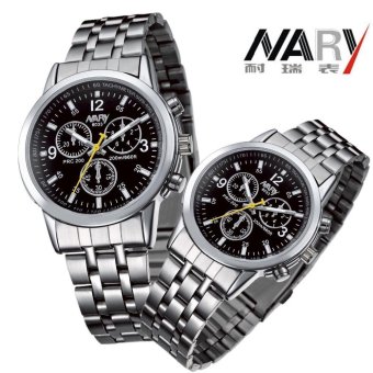 NARY 6033 Dial Classic Couple Lover Women Men Quartz Full StainlessSteel Wrist Watch Blue ( With Free Adjustable Lovers Rings ) - Intl June 2018 - 3 NARY 6033 Dial Classic Couple Lover Women Men Quartz Full StainlessSteel Wrist Watch Blue ( with Free Adjustable Lovers Rings ) - intl - 3