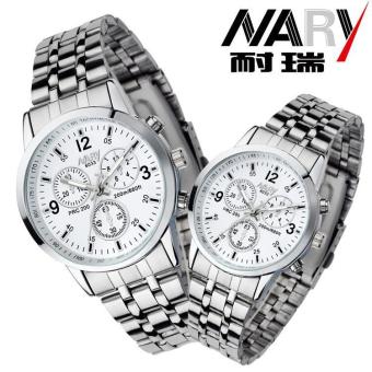 NARY 6033 Dial Classic Couple Lover Women Men Quartz Full StainlessSteel Wrist Watch Blue ( With Free Adjustable Lovers Rings ) - Intl June 2018 - 4 NARY 6033 Dial Classic Couple Lover Women Men Quartz Full StainlessSteel Wrist Watch Blue ( with Free Adjustable Lovers Rings ) - intl - 4