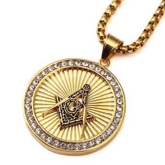 New Iced Out Gold Plated Freemason Masonic Compass G Round Pendant Free-Mason Freemasonry Hip Hop Necklace For Men/Women - Intl June 2018 - 3 New Iced Out Gold Plated Freemason Masonic Compass G Round Pendant Free-Mason Freemasonry Hip Hop Necklace for Men/Women - intl - 3