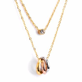Newyork Army Stainless Steel Three Tone Rings Pendant Necklace And Earrings Set, NJ07T3 June 2018 - 2 Newyork Army Stainless Steel Three tone Rings Pendant Necklace and Earrings Set, NJ07T3 - 2