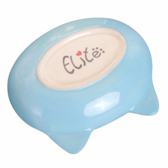 Non-Skid Cat Ear Shaped Cat Dog Bowls Ceramic Pet Feeder For Small Pets Blue_ By WWang - Intl April 2018 - 3 Non-Skid Cat Ear Shaped Cat Dog Bowls Ceramic Pet Feeder for Small Pets Blue_ by WWang - intl - 3