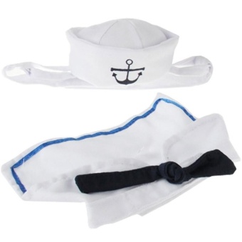 Pet Dog Cat Accessories The Sailor Suit Hat + Tie - Intl June 2018 - 2 Pet Dog Cat Accessories The Sailor Suit Hat + Tie - intl - 2