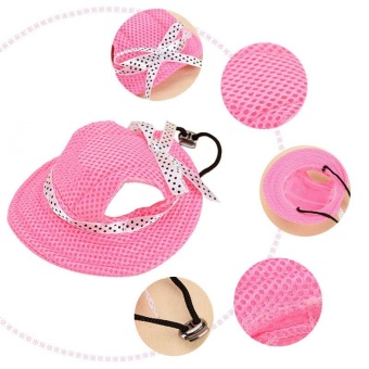 Pet Hat With Ear Holes Bowknot Mesh Breathable Dog Hiking Pets Products(Size:S) - Intl June 2018 - 3 Pet Hat With Ear Holes Bowknot Mesh Breathable Dog Hiking Pets Products(Size:S) - intl - 3