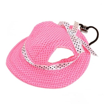 Pet Hat With Ear Holes Bowknot Mesh Breathable Dog Hiking Pets Products(Size:S) - Intl June 2018 - 2 Pet Hat With Ear Holes Bowknot Mesh Breathable Dog Hiking Pets Products(Size:S) - intl - 2