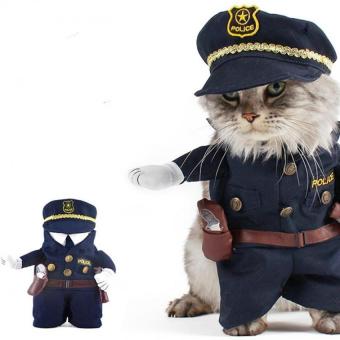 Pet Policeman Pet Dog Cat Costume Jeans Clothes Funny Apperal 2 -intl June 2018 - 3 Pet Policeman Pet Dog Cat Costume Jeans Clothes Funny Apperal 2 -intl - 3