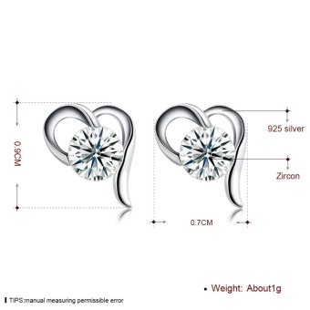 Rich Long Women's 925 Sterling Silver Rhinestone Zircon SH-E0081Fashion Stud Earrings Basic Jewelry For Business Gift Daily CasualOffice - Intl July 2018 - 2 Rich Long Women's 925 Sterling Silver Rhinestone Zircon SH-E0081Fashion stud earrings Basic Jewelry For Business Gift Daily CasualOffice - intl - 2