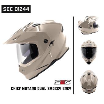 SEC 01244 Chief Motard Dual Smokey Grey Helmet (2017 Collection) June 2018 - 2 SEC 01244 Chief Motard Dual Smokey Grey Helmet (2017 Collection) - 2