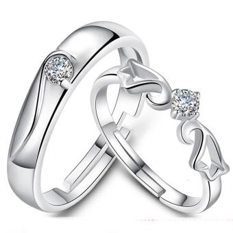 Silver Adjustable Couple Rings Jewelry Affectionate Lovers Rings E009 June 2018 - 5 Silver Adjustable Couple Rings Jewelry Affectionate Lovers Rings E009 - 5
