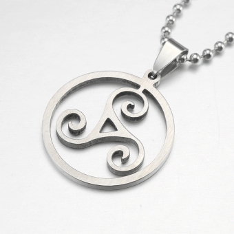 Silver Tone Stainless Steel Triskelion Triskele Round PendantNecklace Free Chain 60CM Long - Intl June 2018 - 3 Silver Tone Stainless Steel Triskelion Triskele Round PendantNecklace Free Chain 60CM Long - Intl - 3