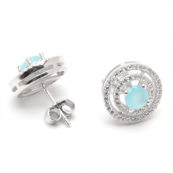 Silverworks S485 2 Halo Round Light Blue Quartz Jewelry Set (Silver) June 2018 - 3 Silverworks S485 2 Halo Round Light Blue Quartz Jewelry Set (Silver) - 3